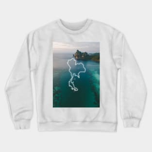 Thailand Country Map | Luminous Landscapes Crewneck Sweatshirt